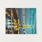 Parijs onder een Turquoise Blue Twilight Sky Wandkleed (Voorkant (horizontaal))