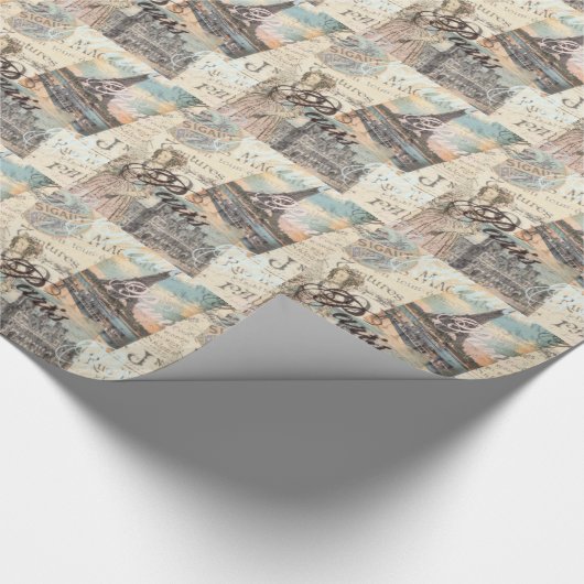  Parijs ontkoppeling Landmarks typografie Cadeaupapier (Hoek)