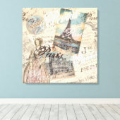  Parijs ontkoppeling Landmarks typografie Canvas Afdruk (Insitu (Houten vloer))