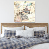  Parijs ontkoppeling Landmarks typografie Canvas Afdruk (Insitu (Slaapkamer))
