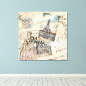  Parijs ontkoppeling Landmarks typografie Canvas Afdruk (Insitu (Houten vloer))