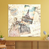  Parijs ontkoppeling Landmarks typografie Canvas Afdruk (Insitu (Woonkamer))