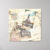  Parijs ontkoppeling Landmarks typografie Canvas Afdruk (Voorkant)