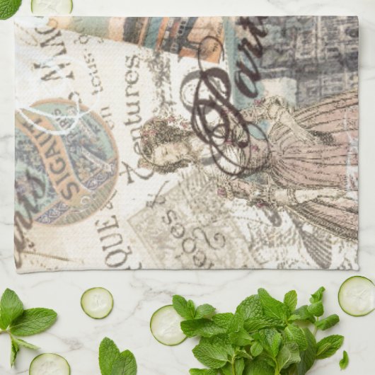 Parijs ontkoppeling Landmarks typografie Theedoek (Gevouwen)