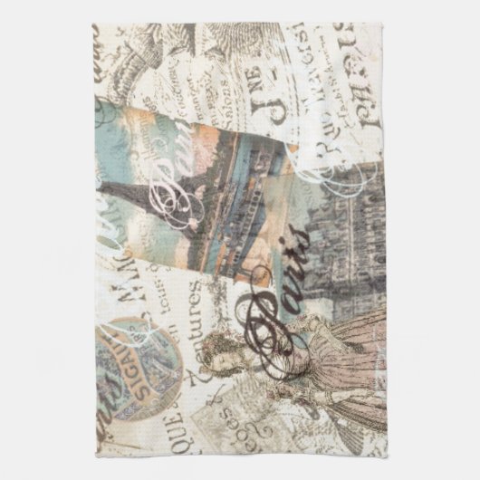  Parijs ontkoppeling Landmarks typografie Theedoek (Verticaal)