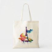 Parijs ontwerp met kleurrijke splatters tote bag (Voorkant)