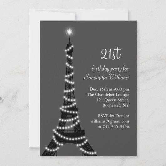 Parijs op 21ste uitnodiging van 21 september (Voorkant)