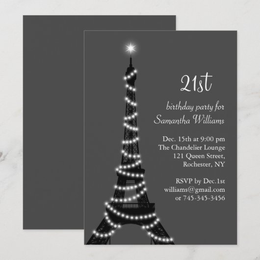 Parijs op 21ste uitnodiging van 21 september (Voorkant / Achterkant)