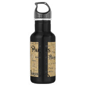 Parijs op Burlap Waterfles (Achterkant)