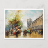 Parijs op een regenachtige dag Waterverf Briefkaar Briefkaart (Voorkant)