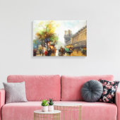 Parijs op een regenachtige dag. Waterverf schilder Canvas Afdruk (Insitu (Woonkamer))