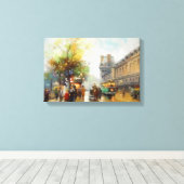 Parijs op een regenachtige dag. Waterverf schilder Canvas Afdruk (Insitu (Houten vloer))