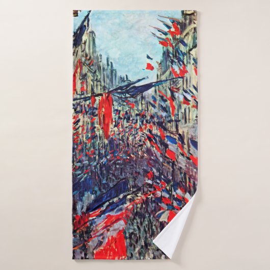 Parijs op nationale dag, Claude Monet Badhanddoek (Badhanddoek)