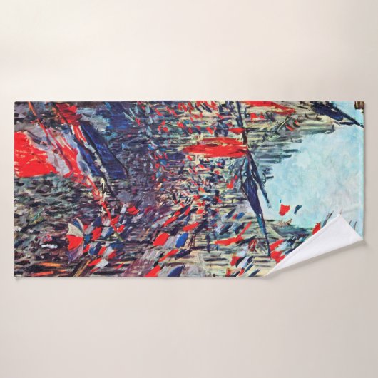 Parijs op nationale dag, Claude Monet Badhanddoek (Badhanddoek)