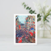 Parijs op nationale dag, Claude Monet Briefkaart (Staand voorkant)