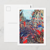 Parijs op nationale dag, Claude Monet Briefkaart (Voorkant / Achterkant)