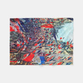 Parijs op nationale dag, Claude Monet Fleece Deken (Voorkant (Horizontaal))