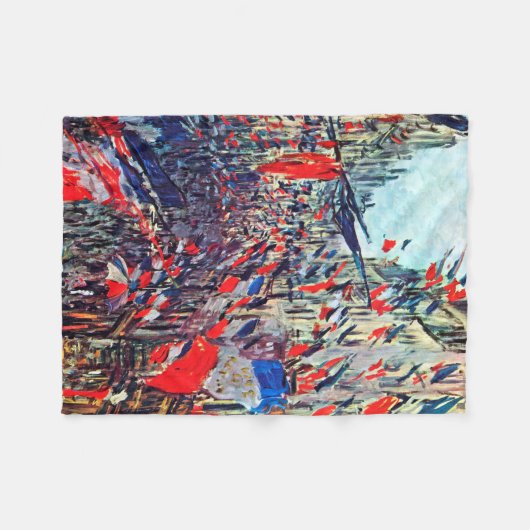 Parijs op nationale dag, Claude Monet Fleece Deken (Voorkant (Horizontaal))