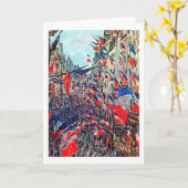 Parijs op nationale dag, Claude Monet Kaart (Gele Bloem)