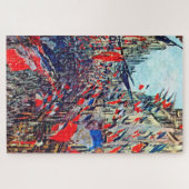Parijs op nationale dag, Claude Monet Legpuzzel (Horizontaal)