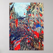 Parijs op nationale dag, Claude Monet Poster (Voorkant)