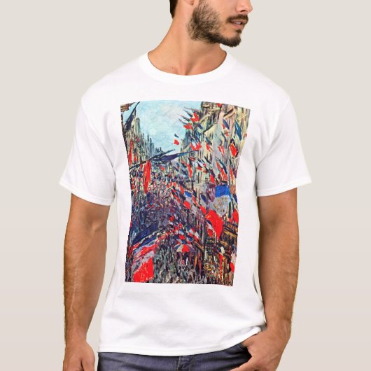 Parijs op nationale dag, Claude Monet T-shirt (Voorkant)