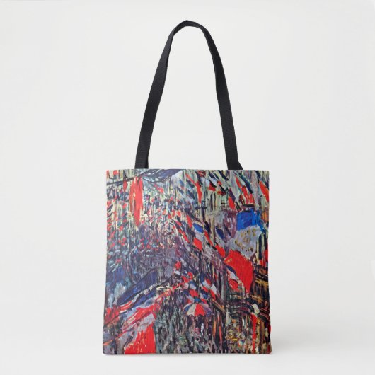 Parijs op nationale dag, Claude Monet Tote Bag (Voorkant)