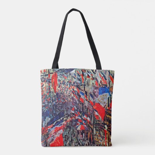 Parijs op nationale dag, Claude Monet Tote Bag (Achterkant)