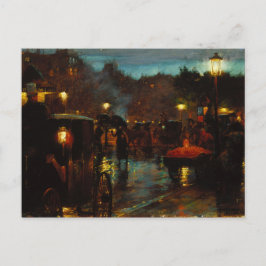 Parijs op Night Canvas Print Briefkaart