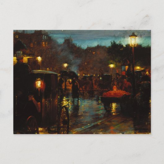 Parijs op Night Canvas Print Briefkaart (Voorkant)