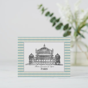  Parijs Opera Illustration Harlequin Briefkaart