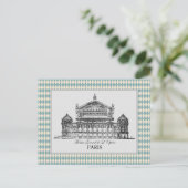  Parijs Opera Illustration Harlequin Briefkaart (Staand voorkant)