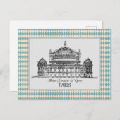  Parijs Opera Illustration Harlequin Briefkaart (Voorkant / Achterkant)