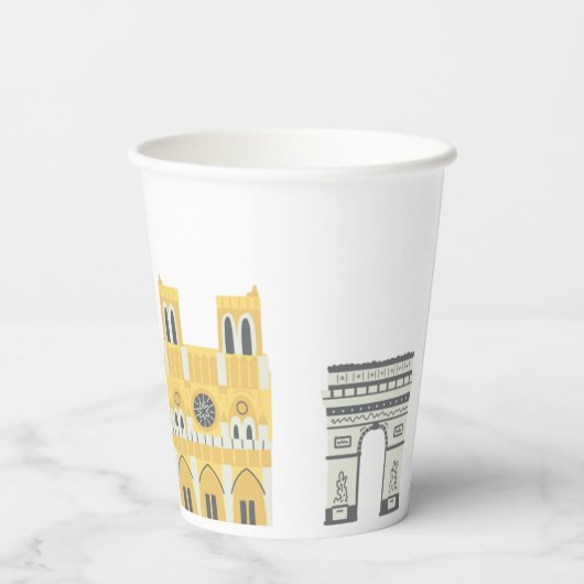 Parijs oriëntatiepunten Party Cups Papieren Bekers (Achterkant)