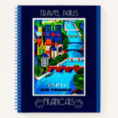 Parijs, oud poster, kleurrijk notitieboek (Voorkant)