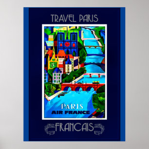 Parijs, oud poster, kleurrijk poster