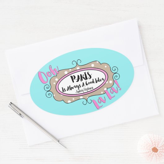 "Parijs" Ovale Sticker (Envelop)