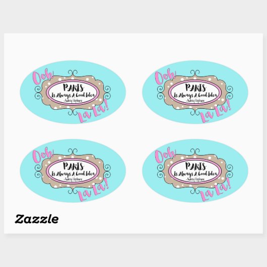 "Parijs" Ovale Sticker (Vel)