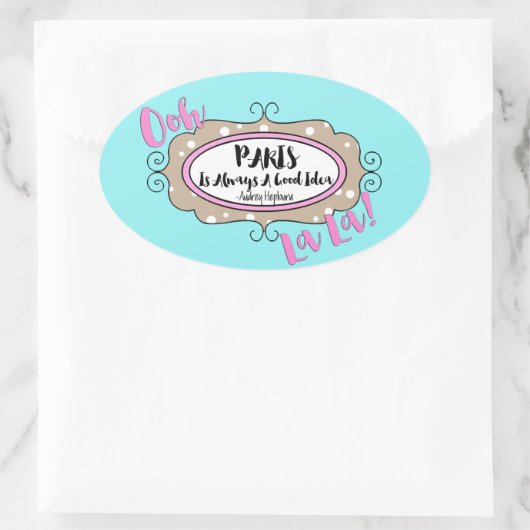 "Parijs" Ovale Sticker (Tas)