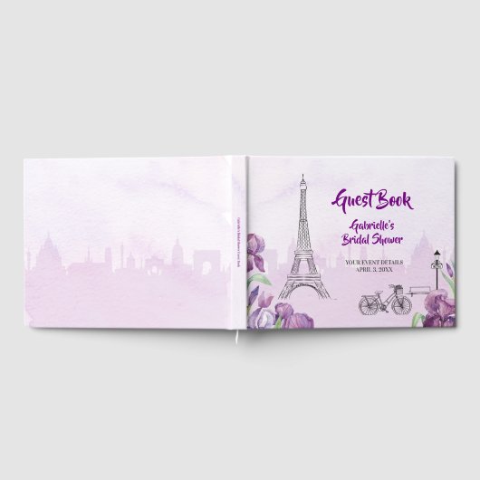 Parijs Paarse Iris Franse Special Event Gastenboek (Volledig)