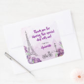 Parijs Paarse iris Franse vierkante Sticker (Envelop)