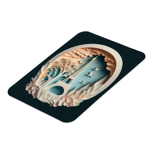 Parijs Papercut Stijl Flexibele Fotomagneet Magneet (Linkerzijde)