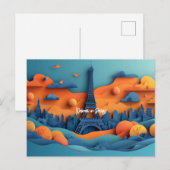Parijs Papier Quilling Reizen Briefkaart (Voorkant / Achterkant)