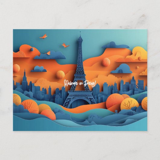 Parijs Papier Quilling Reizen Briefkaart (Voorkant)