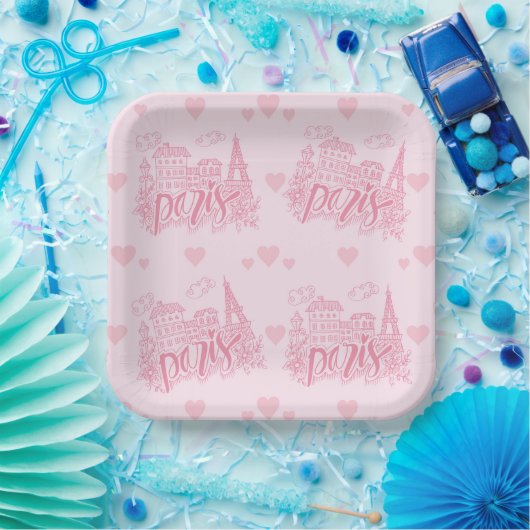 Parijs  papieren bordje (Feest)