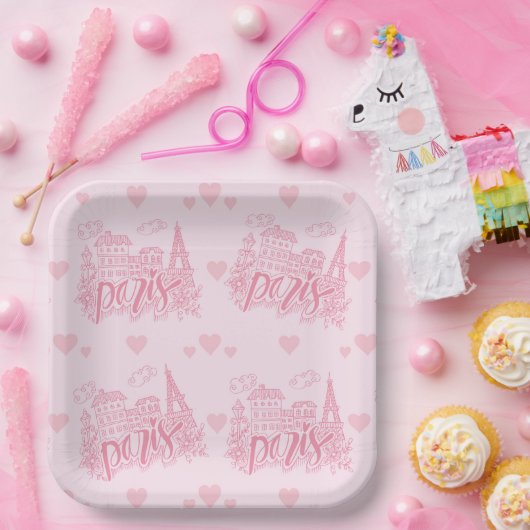 Parijs  papieren bordje (Feest)