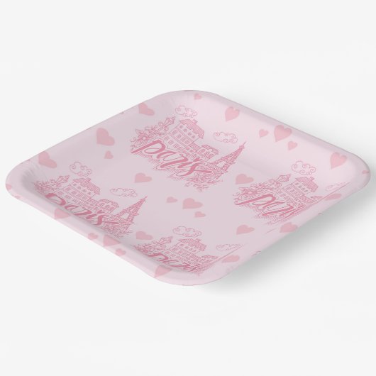 Parijs  papieren bordje (Gebogen)