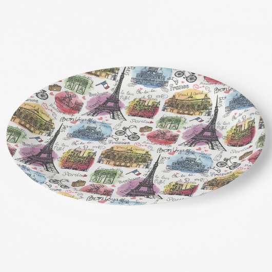 Parijs Papieren Bordje (Gekanteld)