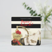 Parijs Parfum Geur Rozen Hoge Hakken & Lippenstift Kaart (Staand voorkant)