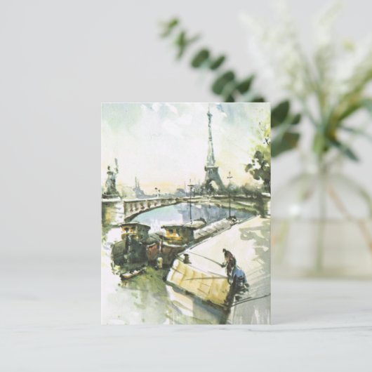  Parijs, Parijs Vist in de Seine Briefkaart (Staand voorkant)